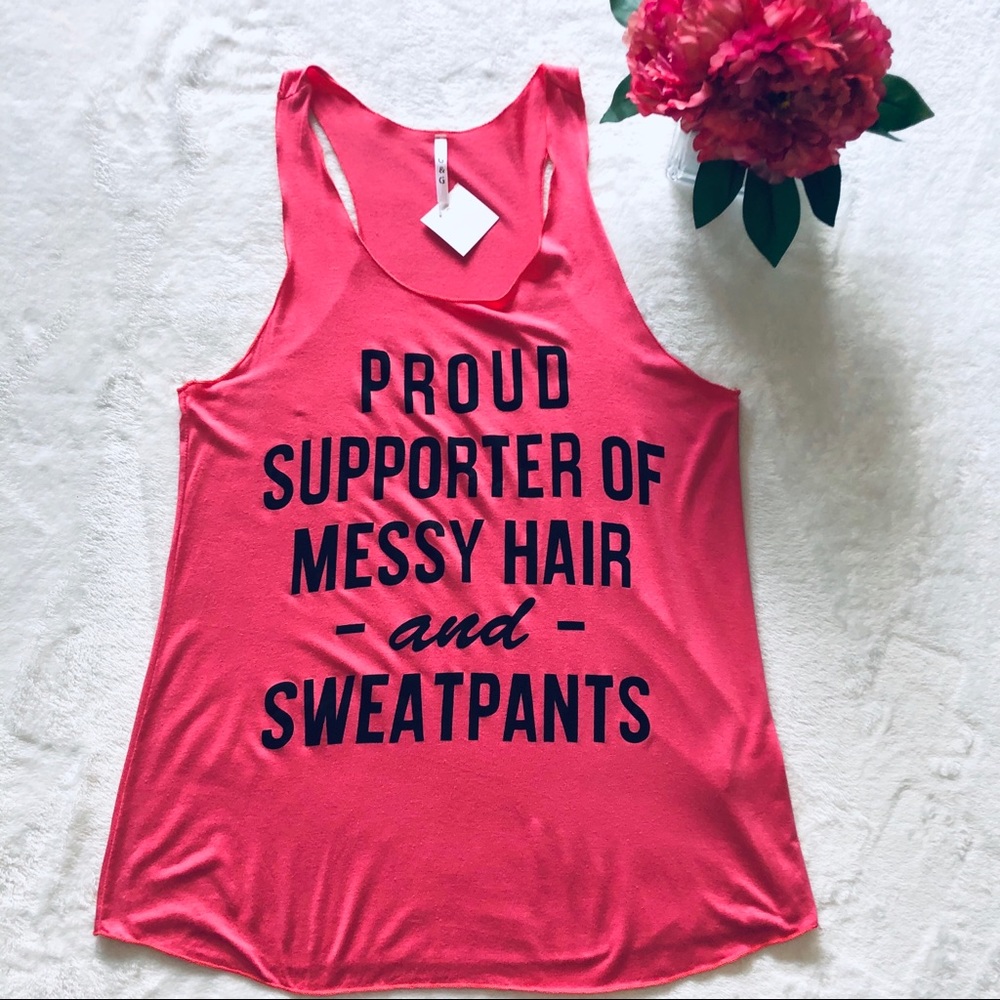 Adorable G & G Hot Pink and Black Tank